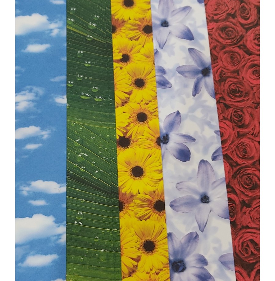 Carton motifs fleurs/nuage/ fles 50x 70 -10 Fl