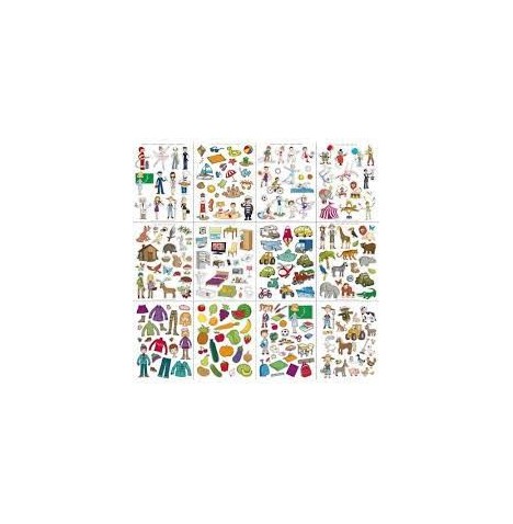 Gommettes thématique le lot de 10 planches de 12 gommettes