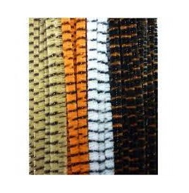 Chenille tigrée Blanc/Marron le mètre 6 mm