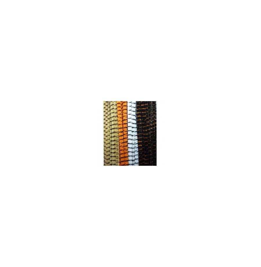 Chenille tigrée Blanc/Marron le mètre 6 mm