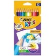 Etui 12 crayons couleur. aquacouleur Conté
