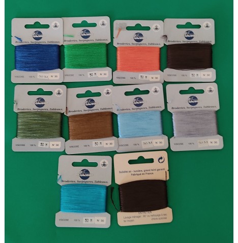 cartes fil viscose 50m l'unité