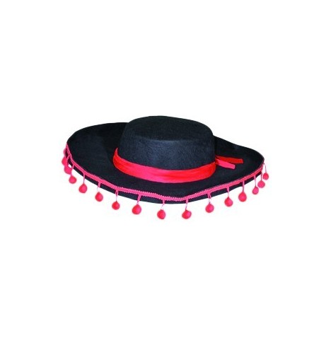 Chapeau Espagnol noir et rouge (fille)