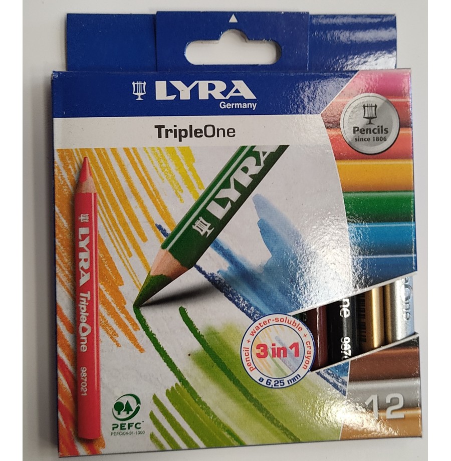 Etui 12 crayon Lyra  tripe one