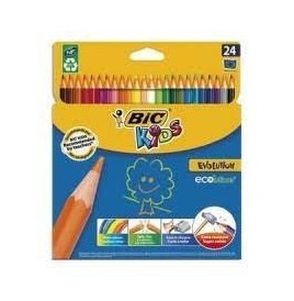 Etui 24 crayons couleurs ass. évolution Conté