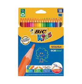 Etui 18 crayons couleurs ass. évolution Conté