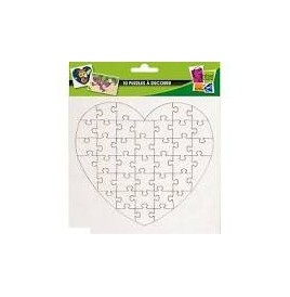 Puzzle carton blanc coeur 40 pièces LOT de 10