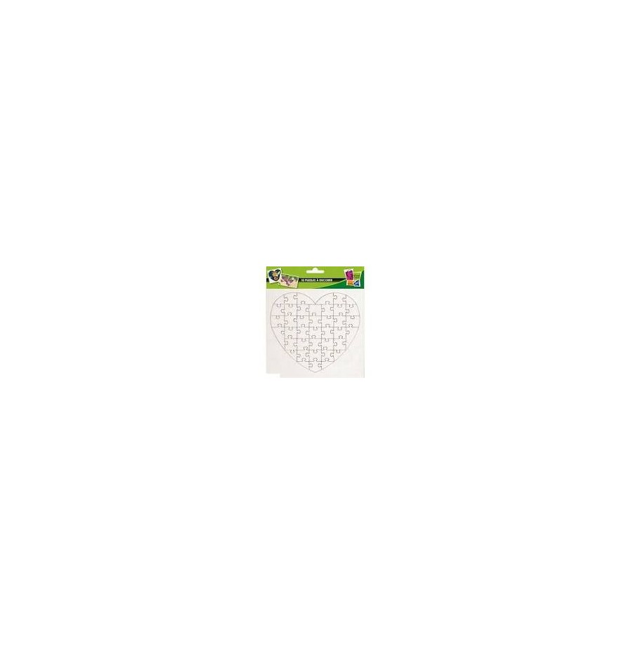 Puzzle carton blanc coeur 40 pièces LOT de 10