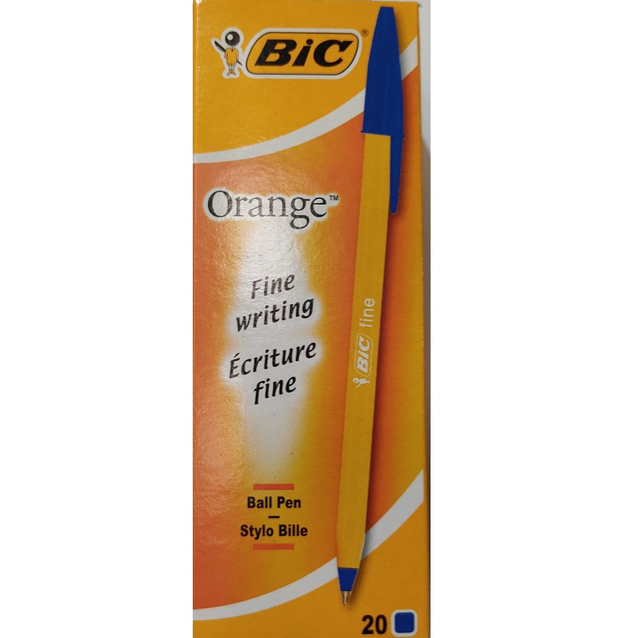 Stylo bille orange Bic bleu