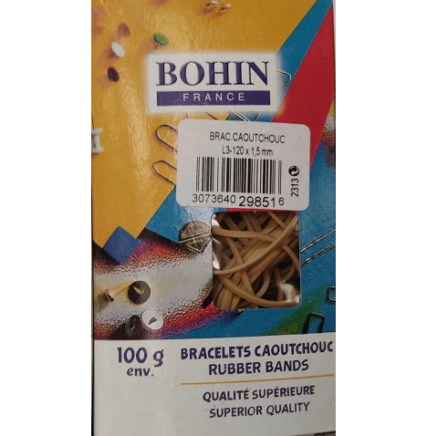 Elastique caoutchouc 120 mm x1.5 boite de 100 gr