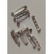 Barrettes 3 trous 25 mm argent le sachet de 10