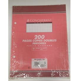 200 copies doubles perforées 17x22 - 5x5 - blanc