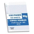 100 copies doubles perforées  21x29,7 5x5 blanc