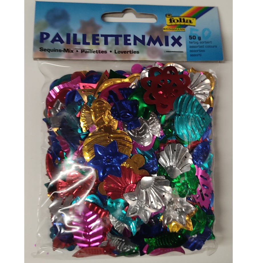 Sequins mixtes sach 50 grs formes et col ass