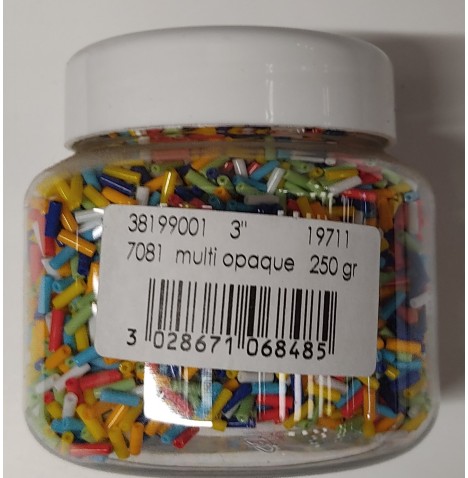 Perles tubes métalliques bocal 250gr assortie