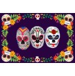 Masque tissu rigide Dia de los muertos l'unité