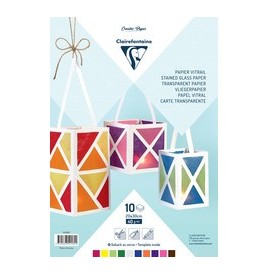 Papier vitrail rlx 25x 32 cm ass. les 12 fles
