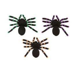 Araignée floquée glitter 24 cm - Halloween  pas cher