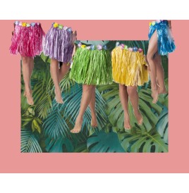 Jupe Hawaï plastifiée unie couleurs assorties