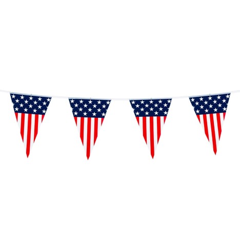 Guirlande 15 Pavillons USA plastifiée 6 m