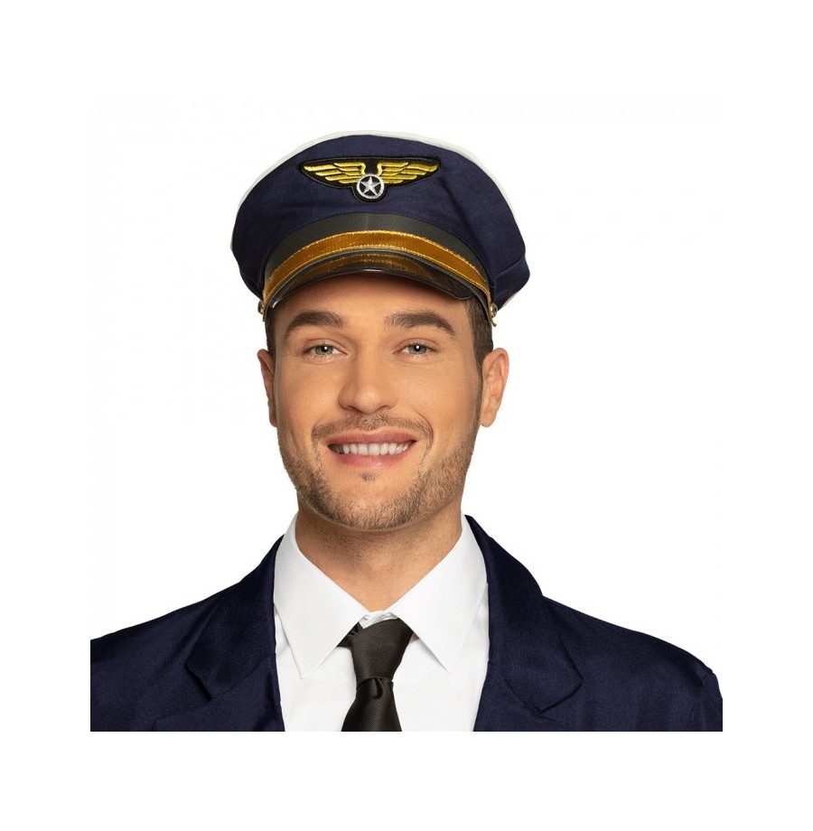 Casquette pilote bleu