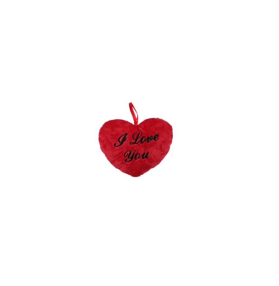 Coeur rouge en peluche, Y love you 10 cm