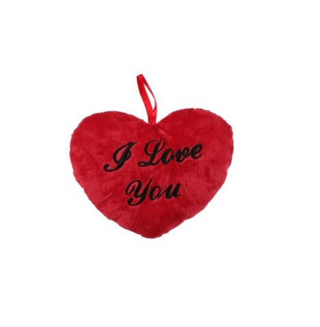 Coeur rouge en peluche, Y love you 10 cm
