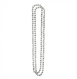 Collier  perles plastiques argent lot de 2