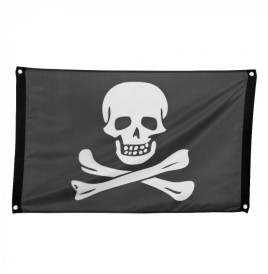 Pavillon pirate 60x90 cm – Drapeau tête de mort déco