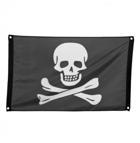 Pavillon pirate tissu  90 x 150 cm - Pirate & Corsaire  pas cher