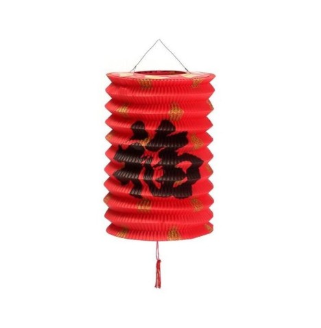 🎐 Lampion asiatique cylindrique rouge Ø15 cm – 2 motifs traditionnels