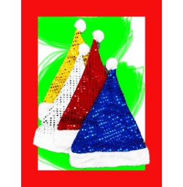 Bonnet Noel paillettes Rouge