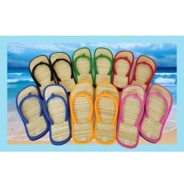 Tongs en paille – Colorées, légères, tailles assorties