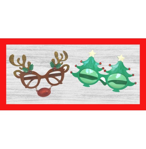 Lot 20 Lunettes de Noël – Modèles Sapin et Rennes Festifs