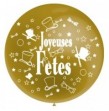 Ballon géant métallisé Or 60 cm " Joyeuses Fêtes "