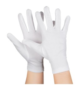 Gants blancs réagissent à la lumière noire la paire
