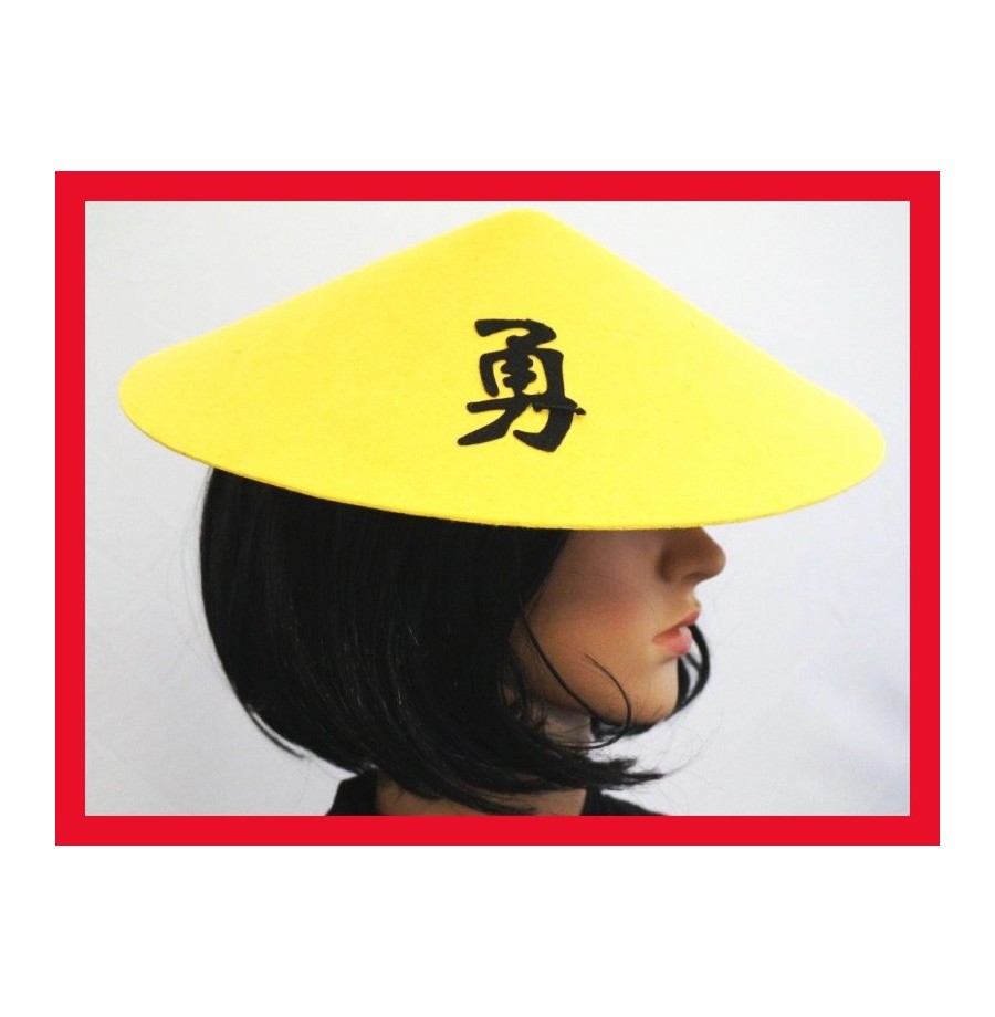 Chapeau chinois Jaune feutrine