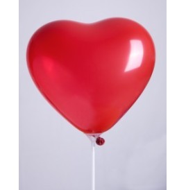 Ballons coeur diam  25 cm rouge les 10