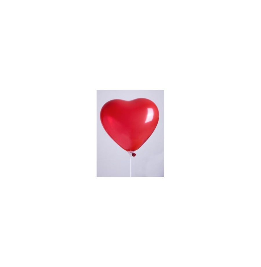 Ballons coeur diam  25 cm rouge les 10