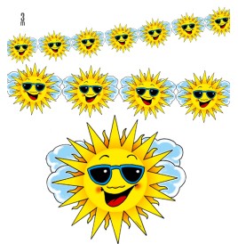 Guirlande soleil papier 4 m