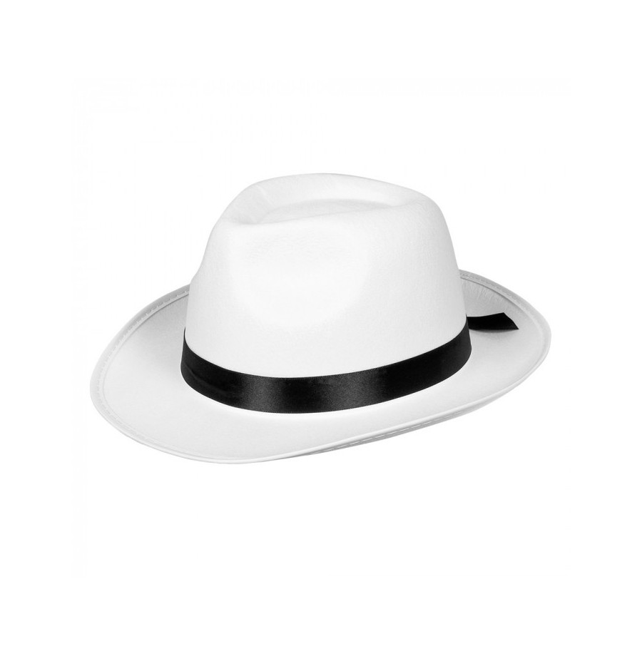 borsalino feutre blanc avec bandeau noir
