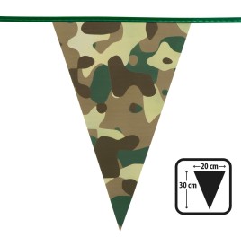 Guirlande camouflage 6 m fanions 30x20 cm
