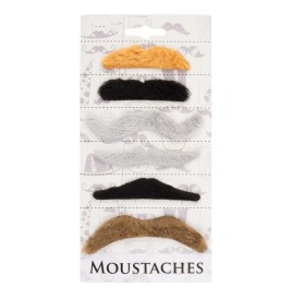 Pack de 6 moustaches noires