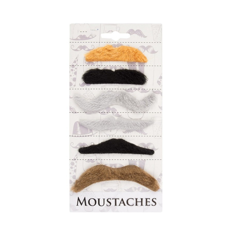 Pack de 6 moustaches noires