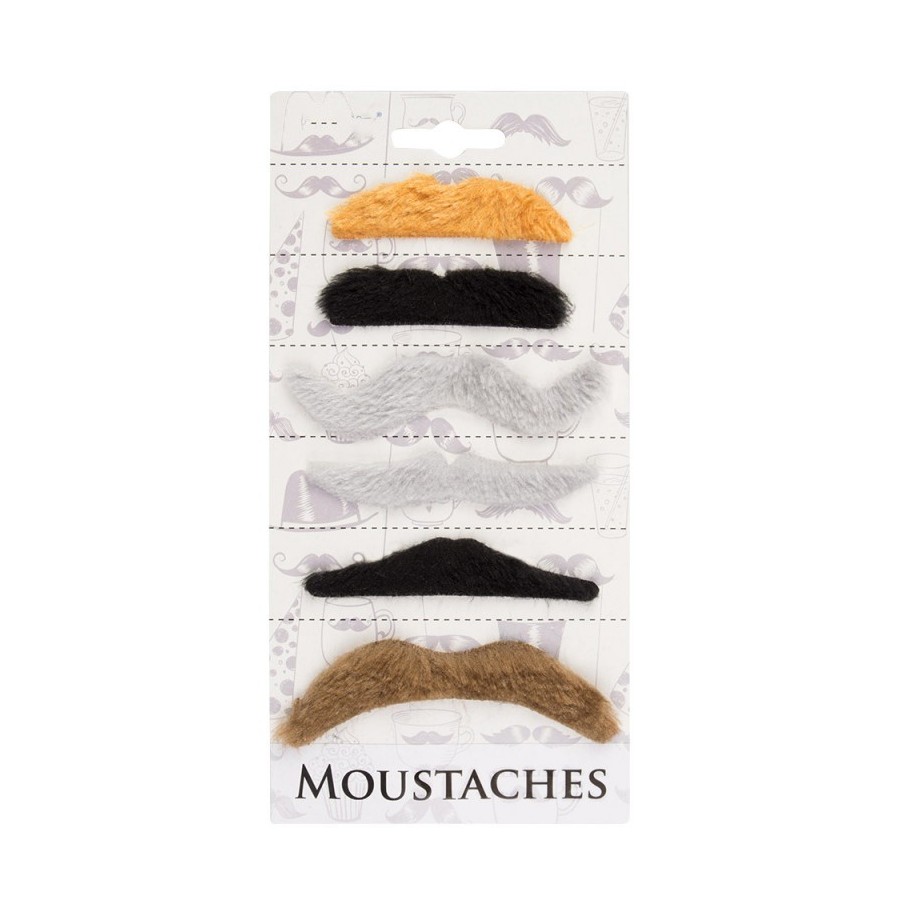 Pack de 6 moustaches naturel