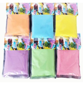 lot de 6 sachets Poudre HOLI  Couleurs Assorties