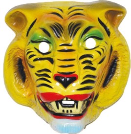 Masque Tigre moyen modèle plastique rigide