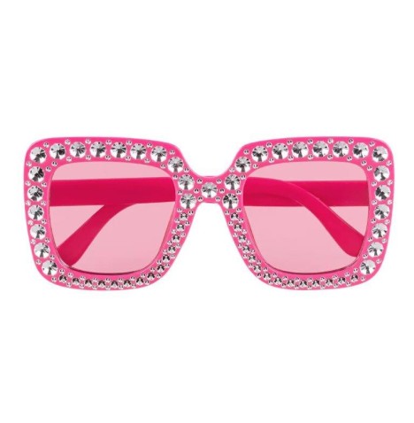 Lunettes rose strass: chic & brillant