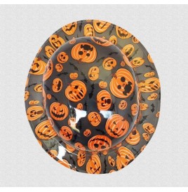 Chapeau Halloween Bleu et citrouille PVC