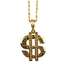collier dollar metal argent